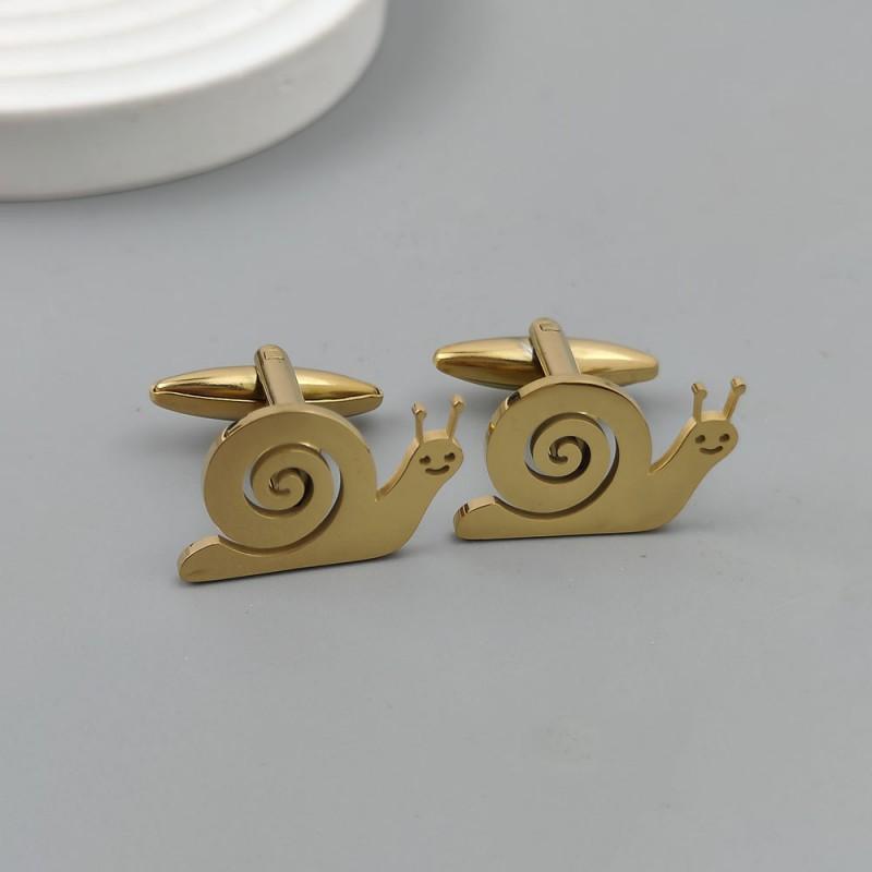 Cartoon Snail Gold Brooch Flat Cut Badge Daily Wear Men's Suit Shirt Accessories
