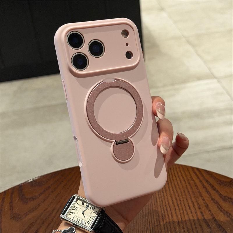 Liquid Silicone Magnetic Rotating Bracket Phone Case for iPhone 17 Pro Max - Precision Fit & Full Coverage
