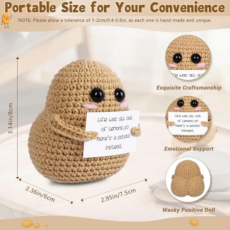 Funny Knit Potato Doll Positive Energy Gift Handmade Jumbo Booty Design Cozy Home Decor Christmas Ornament Room Warming Present