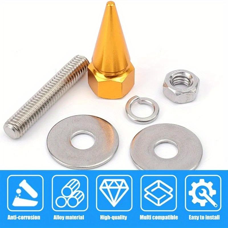 4PCS M6 Threaded Tips Screw Car Modified Fasteners Fender Washer Bumper Engine Screws License Plate Aluminium Alloy Bolts