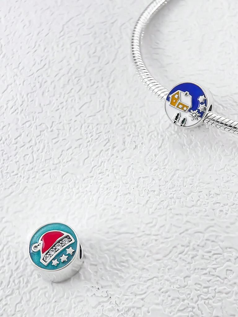 Charms Plata Copper Colors Christmas Snowman Reindeerbeads Charm Pendant For Original Bracelet For Women Diy Jewelry Love Gift