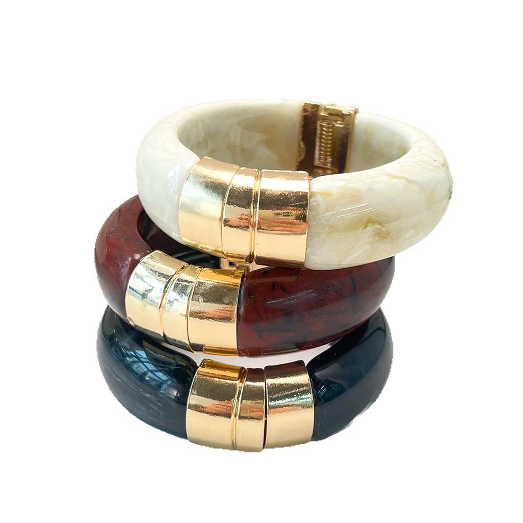 Fashionable French Retro Punk Wide-Edge Alloy Open Bracelet Simple Trendy Individual Ladies' Wristband Gift For Friends