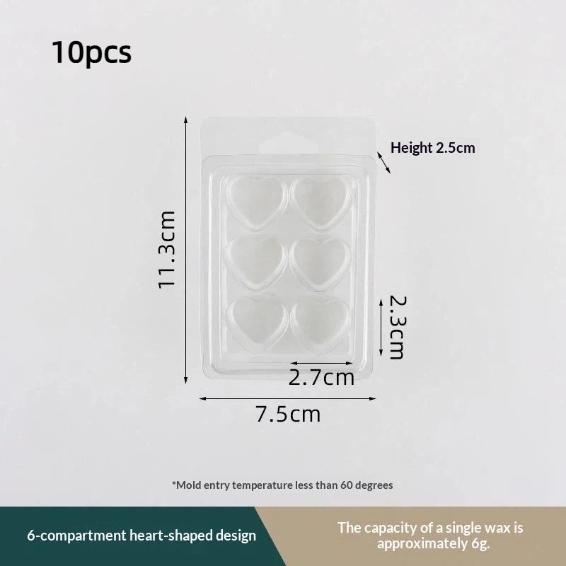 Versatile 10Pcs Clear Wax Melt Containers 6/4-Cavity Efficient For Beginners And Experts Customized Candle Making
