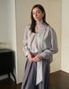 GIEMAR Shining Tie Blouse Sky Blue