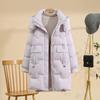 Damski bawełniany płaszcz o średniej długości w koreańskim stylu 2024: Moda Zimowa, Ciepła, Uniwersalna Kurtka.