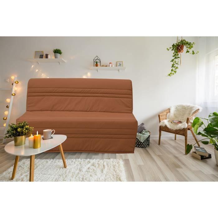 Banquette-lit BZ 2 places JOE - Tissu Terracotta - Fabrication française