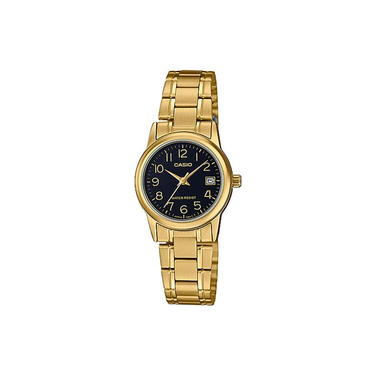 CASIO Women s Standard Series 31mm Black Watch LTP-V002G-1B LTP-V002G-1B Gold Strap