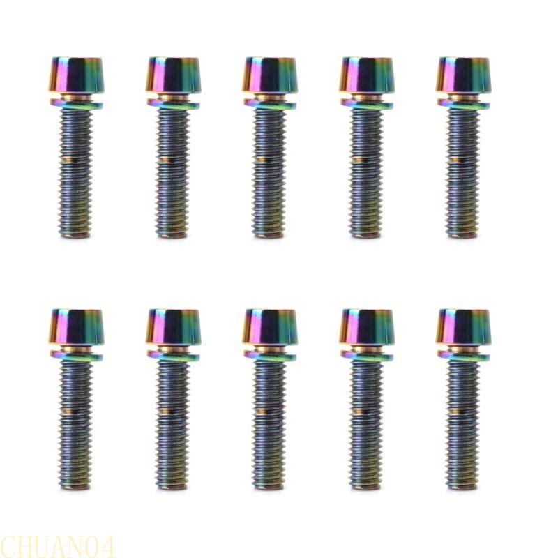 A1A2 10Pcs Bicycles Stem Bolts, Steel Bike Stem Screw 5x20mm/M6x20mm Bike Bolts Bike Handlebar Screw Socket Screw Stem Part