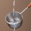 Wooden Handle Milk Pan Long-handled Oil Splashing Gadget  for Preventing Hot Oil From Scorching