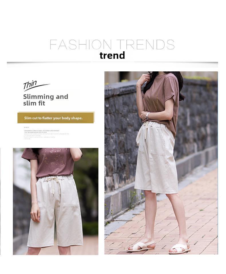 Women's High-Waist Wide-Leg Summer Shorts - Plus Size, Elastic Waist, Casual Fit