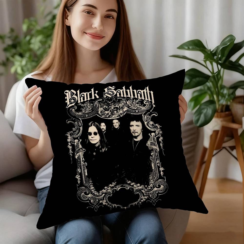 B-Black S-Sabbath Kapela Povlak na polštář Dekorativní na pohovku Domácí Oboustranný tisk Krátký plyšový Polštář Povlak na polštář Sváteční dárek