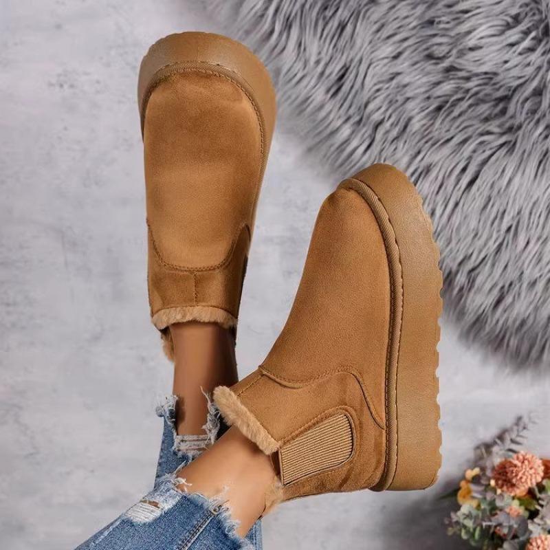 Cizme de zăpadă de mărime mare pentru toamna și iarna femeilor, noi, cu catifea groasă, pantofi de bumbac retro, cizme de bumbac pentru femei