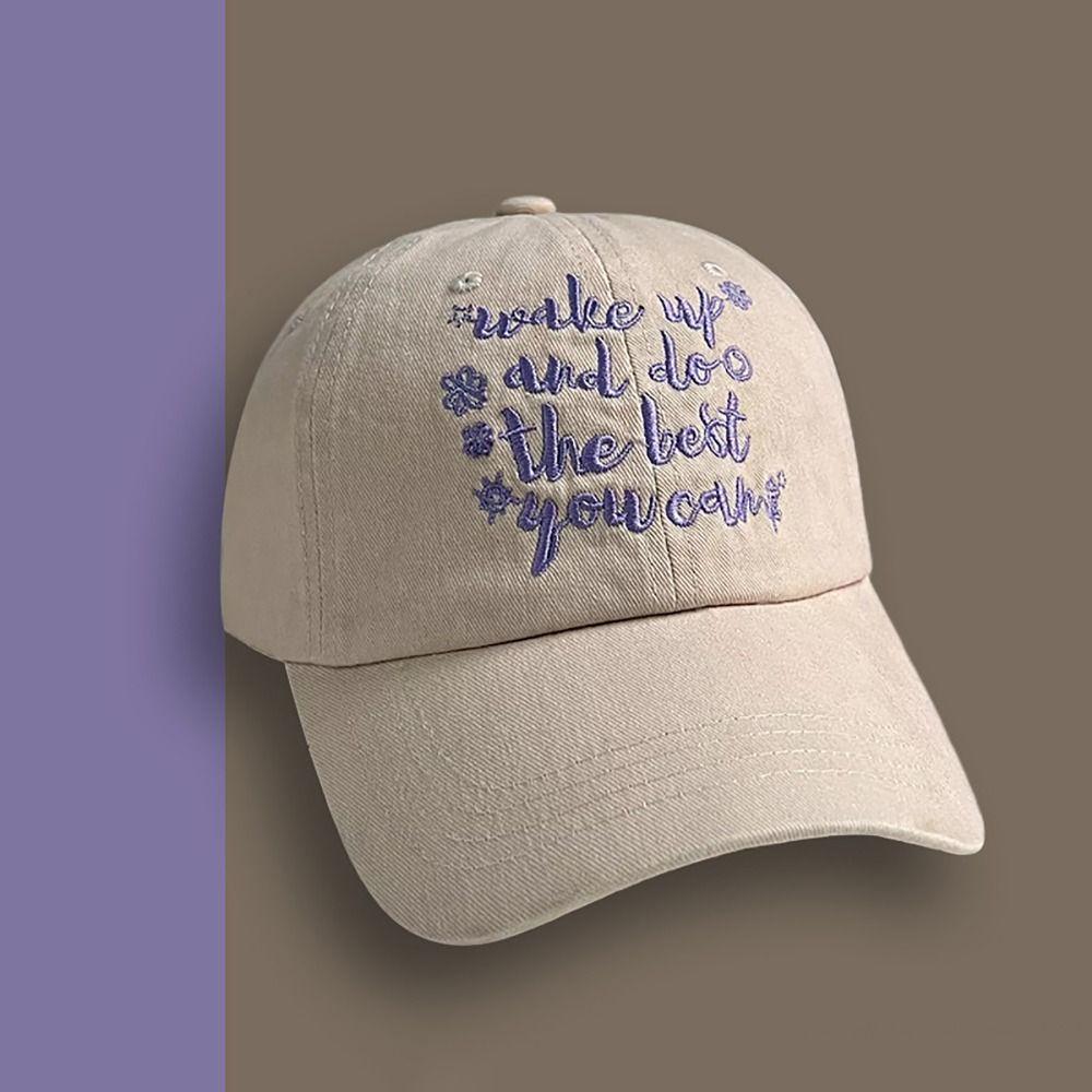 Letter Embroidered Baseball Cap Sun Protection Peaked Hat Vintage Sun Hat  Sports Outdoor