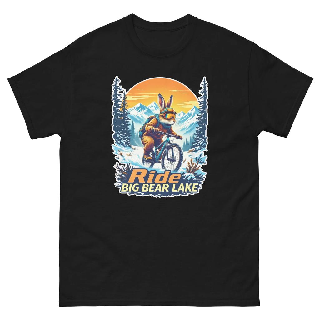 Ride Big Bear Lake Rabbit Fun USA Bike Cycling Animal T-Shirt