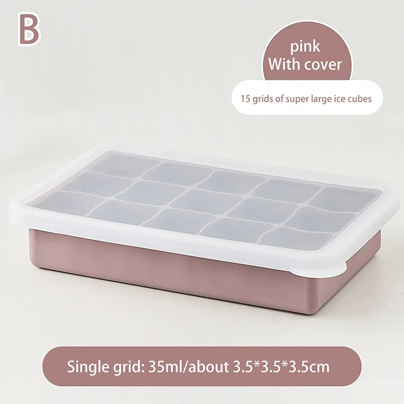 6/15 Grid Big Ice Tray Mold Giant Jumbo Large Food Grade Silicone Ice Cube Square Tray Mold Diy Ice Maker Ice Cube Tray With Lid
