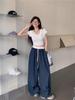 Women's Color Block Wide Leg Elastic Waist Quick-Dry Pants - Spring/Summer 2025, Loose Fit, Yamamoto Style