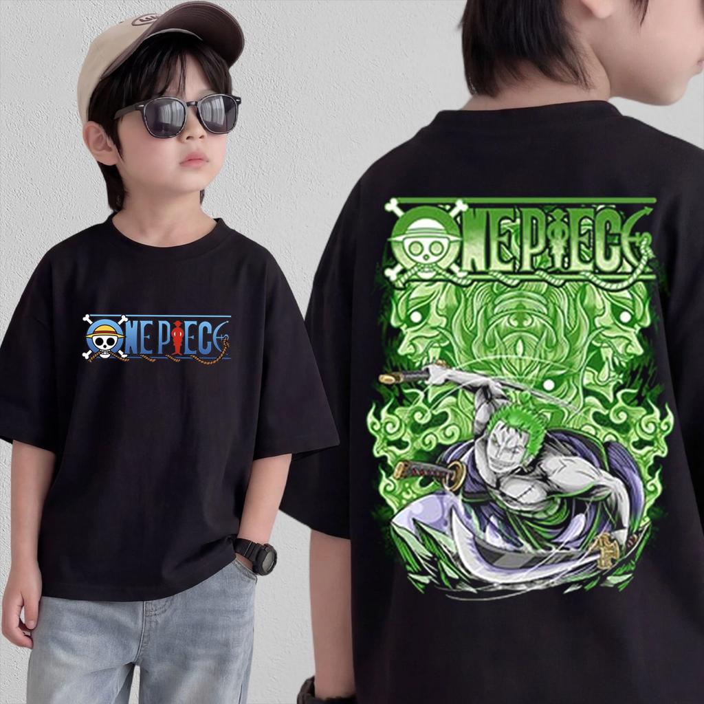 Anime One Piece Cosplay TShirt Cotton Short Sleeve Tops Casual Loose Retro TShirt Men Women Kids Family Matching Outfits