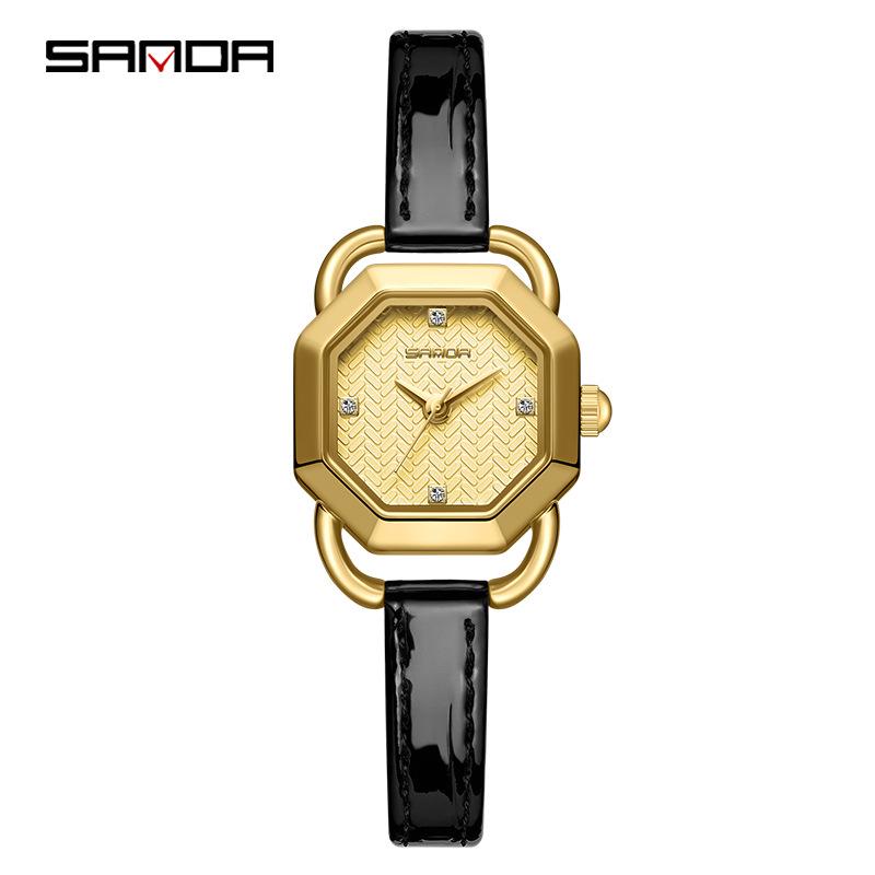 Sanda Women s Quartz Watch: High-End Diamond-Inlaid, Fashionable, Waterproof, Simple Outdoor Style.