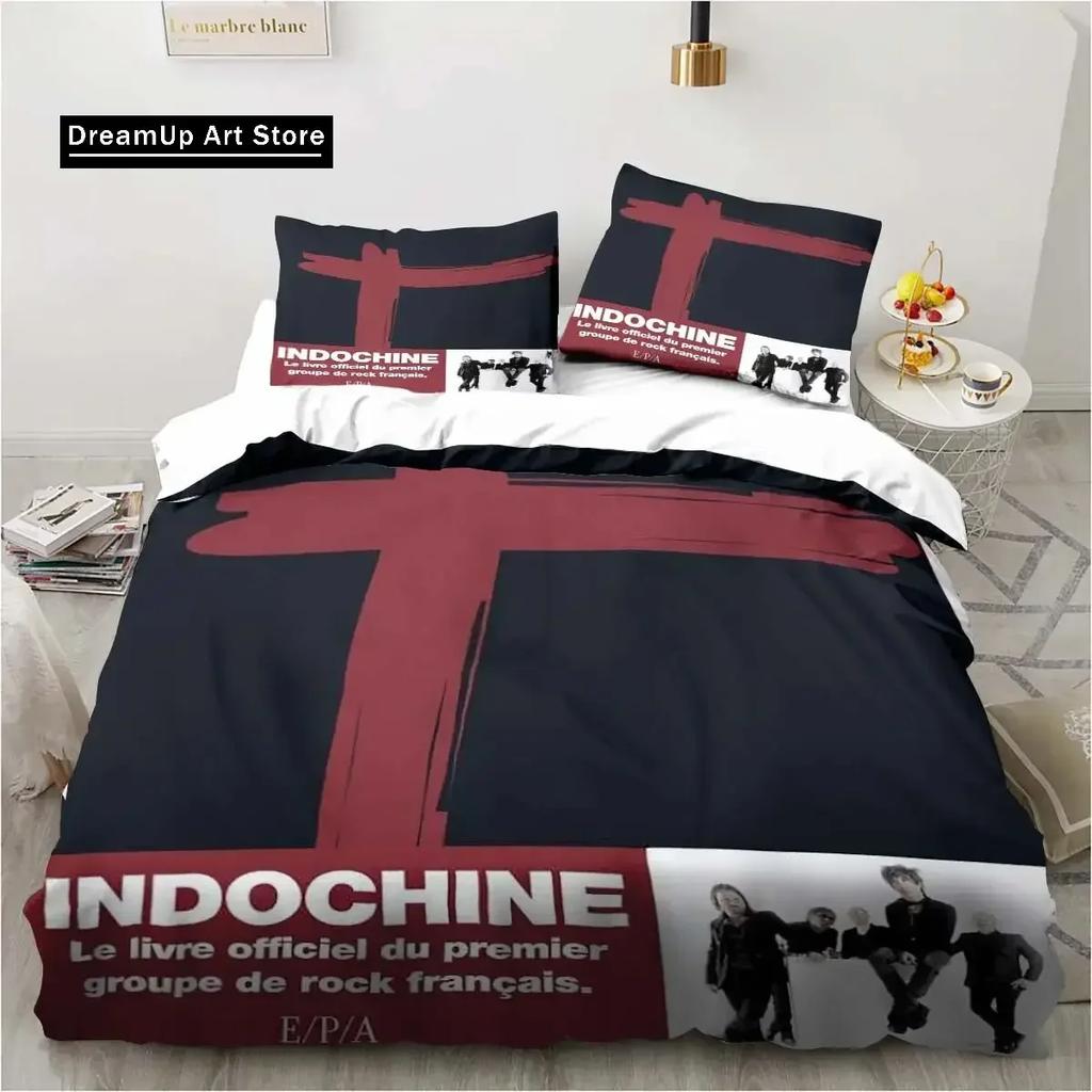 3D Print Fashion Indochine Rock Bedding Set Boys Girls Twin Queen Full Size Duvet Cover Pillowcase Bed Adult Bedroom