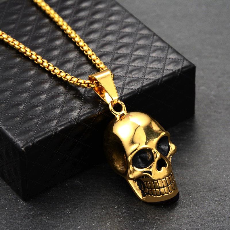 Exaggerated Personality, Oversized Skull Necklace Men'S Fashion Popular Halloween
