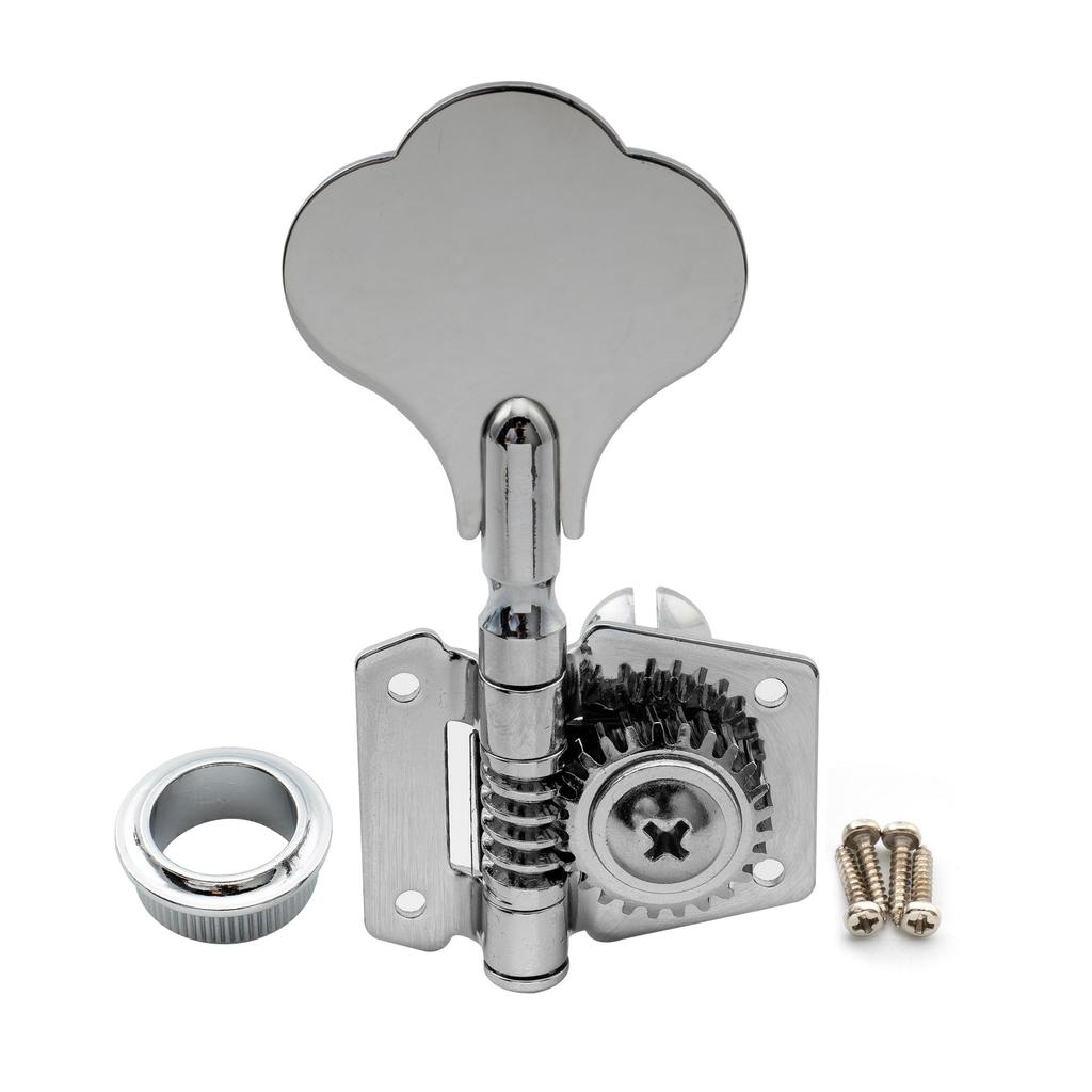 Musiclily open gear type bass 4-in-line tuners, chrome.