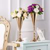 Golden Silver Metal Vases European Style Centerpiece Vases Candle Holder  Home Wedding Decor