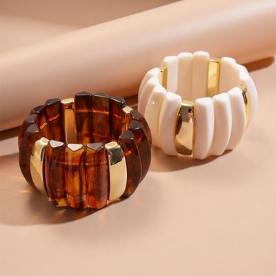 Bohemian Exaggerated Bracelet Geometric Wide Chunky Bangles Simple Acrylic Bangle  Summer