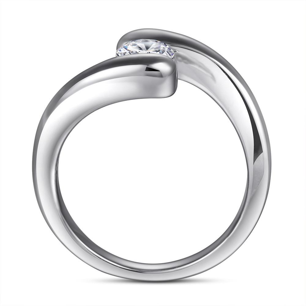 Lindon Classic 925 Sterling Silver Zircon Ring Ladies Jewelry Wedding Promise Party Gift