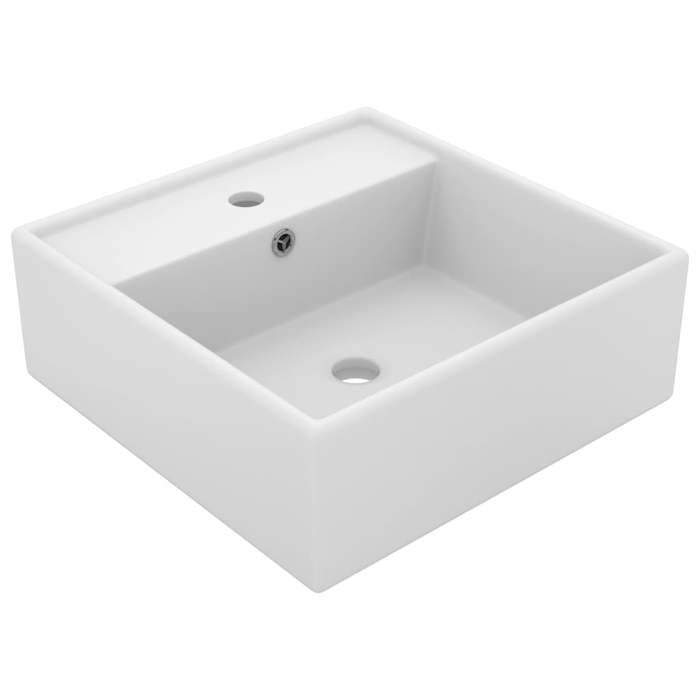 VidaXL Deluxe Square Washbasin with Overflow Countertop Washbasin Toilet Hand Basin Bathroom Cosmetic Room Home 146943