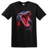 Vibrant Dinosaur Roaring Graphic T Shirt Colorful Creature Art Tee