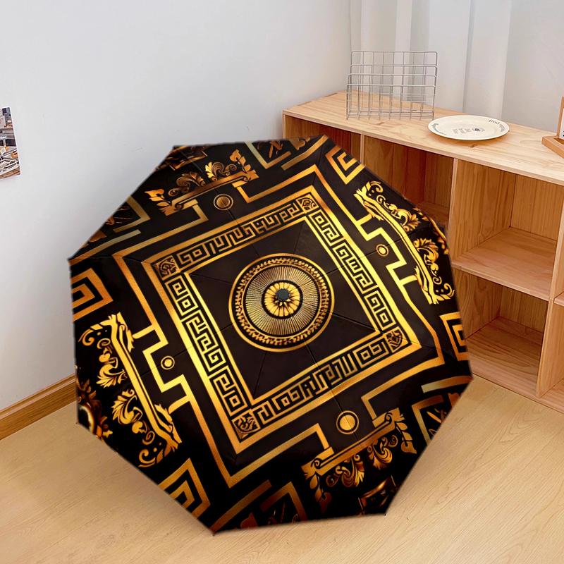 

1 PC Automatic Folding Umbrella - Simple Pattern, Portable & Foldable Design with 8 Ribs, Christmas Birthday Gifts