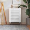 VidaXL Louvered Door Solid Pine Wood White 61.5x49.4 Cm