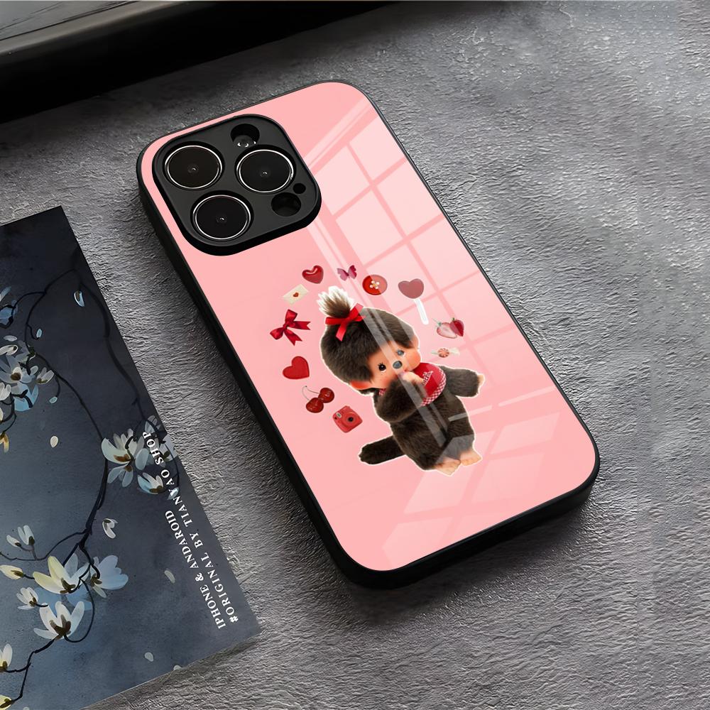 

M-M-Monchhichis Anime Phone Case For IPhone 17 Air 16 E Pro Max 15 14 13 Mini 12 Pro 11 Max Plus Black Glass Cover iPhone 16