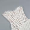 European & American Sexy Lace Irregular Bandeau Dress with Fishbone See-through Waist