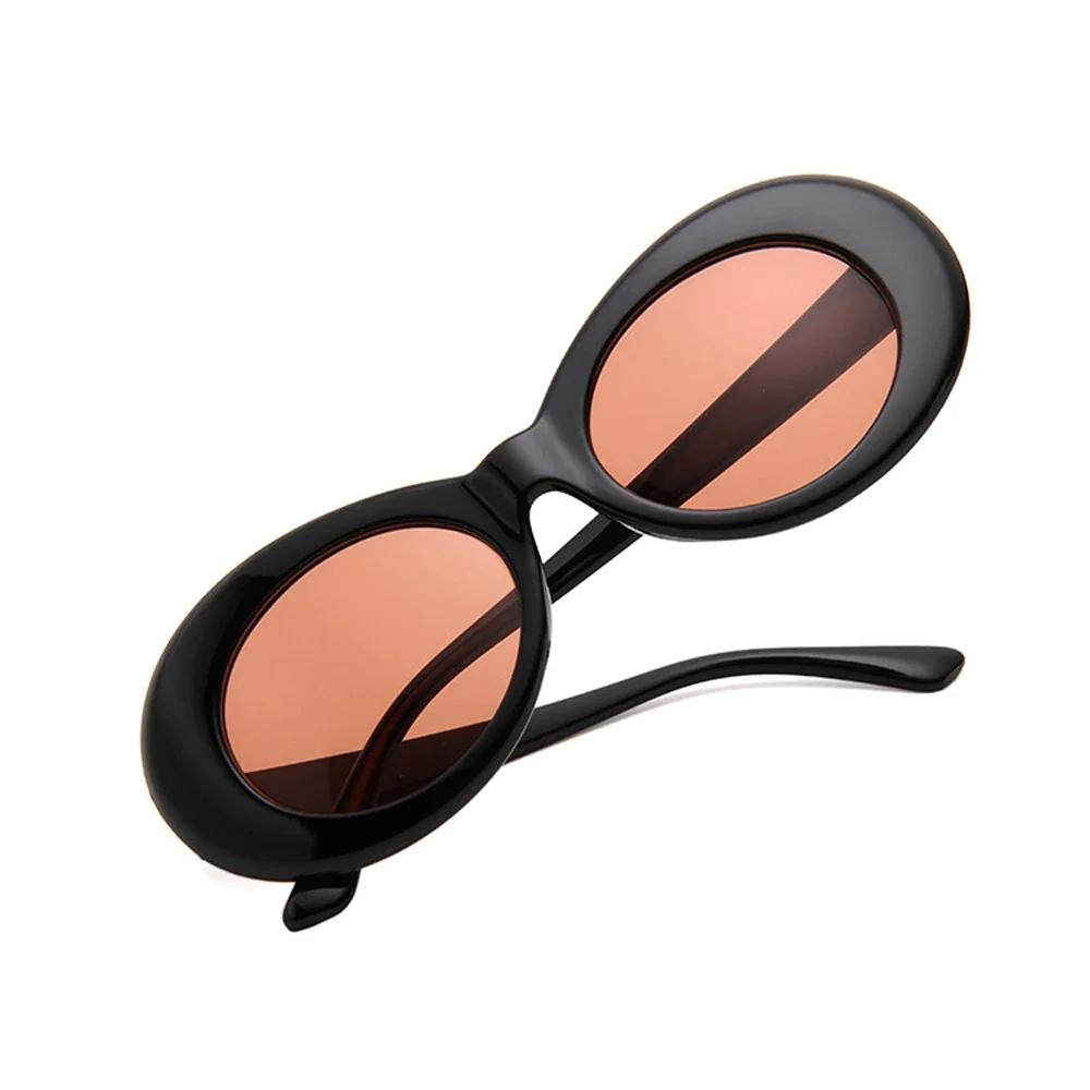 Goggle Glasses Oval Sunglasses Ladies TrendyVintage Retro Sunglasses Women's White Black Eyewear UV400 Gafas De Sol