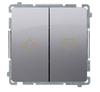 Simon Basic Three-Position Roller Shutter Switch 1-0-2 (Module), Quick Connectors, Stainless Steel Bmzw1K.01/21