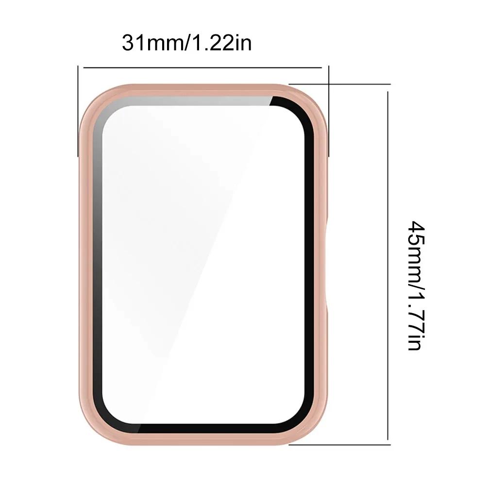 Capa Protetora para Smartwatch Samsung Galaxy Fit 3 SM-R390 Caixa de Relógio em PC com Vidro Temperado Anti-Queda Anti-Arranhão Caixa de Relógio