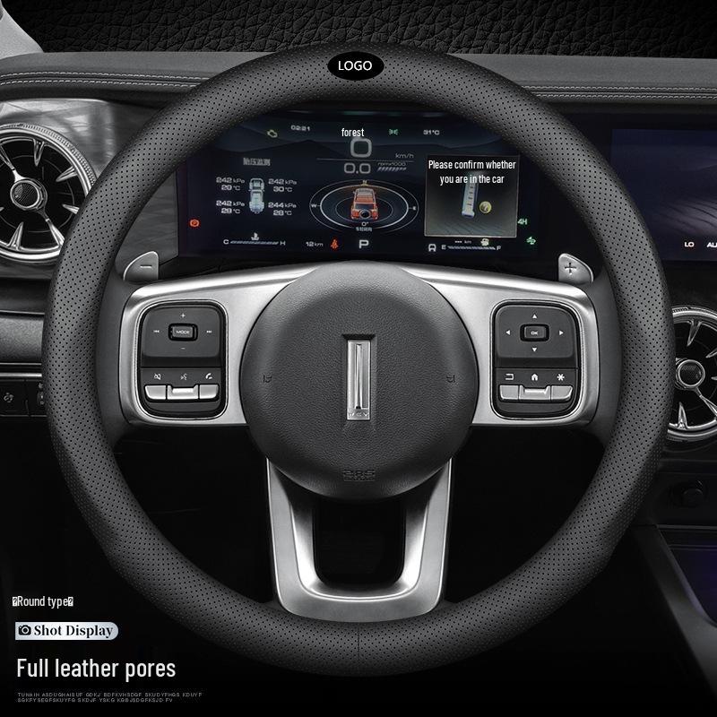 Genuine Leather Steering Wheel Cover for Great Wall WEY Tank 300 VV5/VV6/VV7/P8