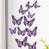 12 Pieces Colorful Butterfly Wall Stickers Set 10 Colors Hollow Cut Out DIY Pearl Paper Simulation Decor for Home Room