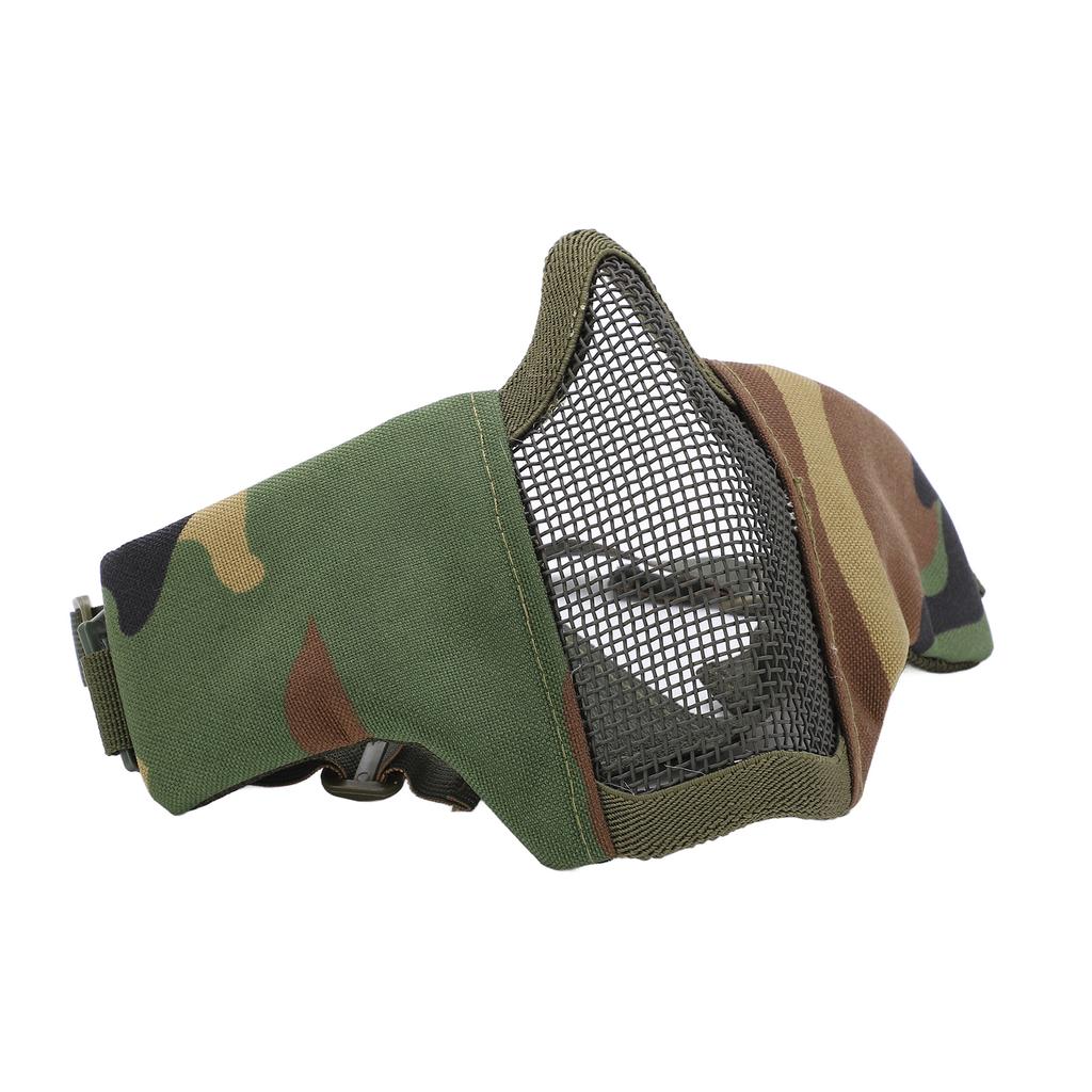 Utomhus Halvansikte Andningsbar Stålmask Ansiktsskydd Militär för CS Jakt Skjutning Djungel