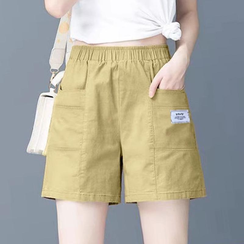 2025 Summer High-Waisted Versatile Women s Casual Wide-Leg Shorts 2XL