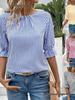 2026 Fashion Blue Striped Button-Design Shirt: European & American Style