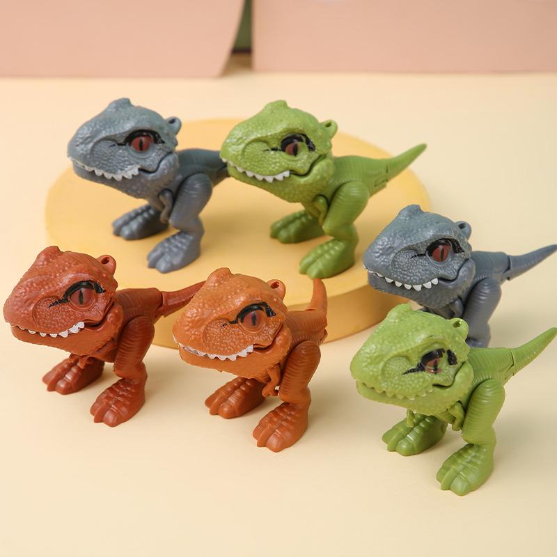 Mini Moving Joint Finger-Biting Dinosaur Keychain - Tyrannosaurus Rex Toy Model Ornament Gift