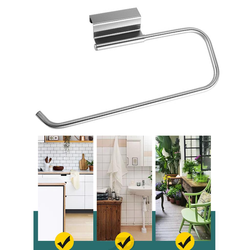 Cabinet Door Paper Towel Holder Paper Towel Hanger Holder Stainless Steel Kitchen Roll Paper Towel Holder Tissue Hanger