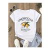 Breathable Trendy Fashion T Shirt for Female Lemon Pattern T Shirt Women Tee Sten Casual Round Neck Short Sleeve