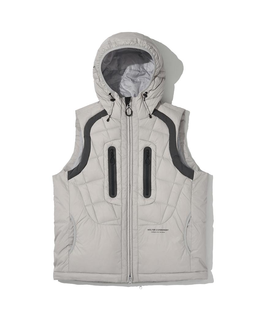 Welter Experiment Shield Down Hood Vest_Light Gray_Wol048