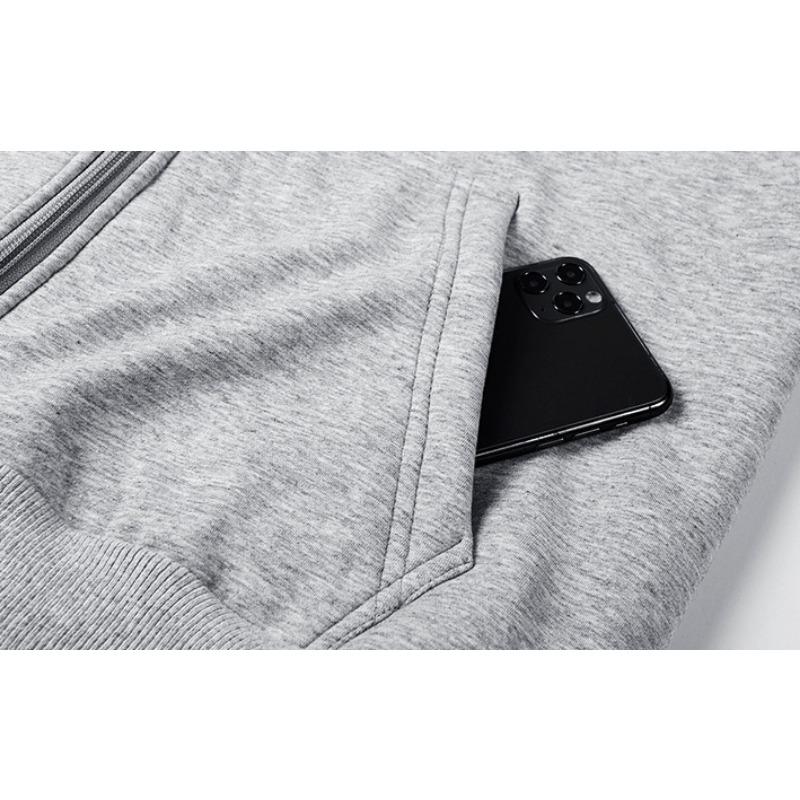 Herbst und Winter Herren Plus Samt Verdickter Sport Kapuzenpullover Fette Männer Plus Fett Übergröße Locker Lässige Strickjacke Jacke