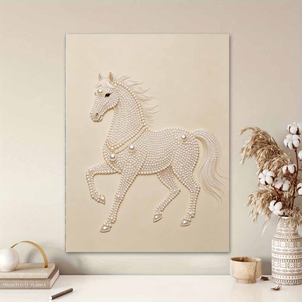 5D DIY Pearl Diamond Painting Kit Majestic Horse Full Drill Embroidery Mosaic Art Home Wall Decor Gift