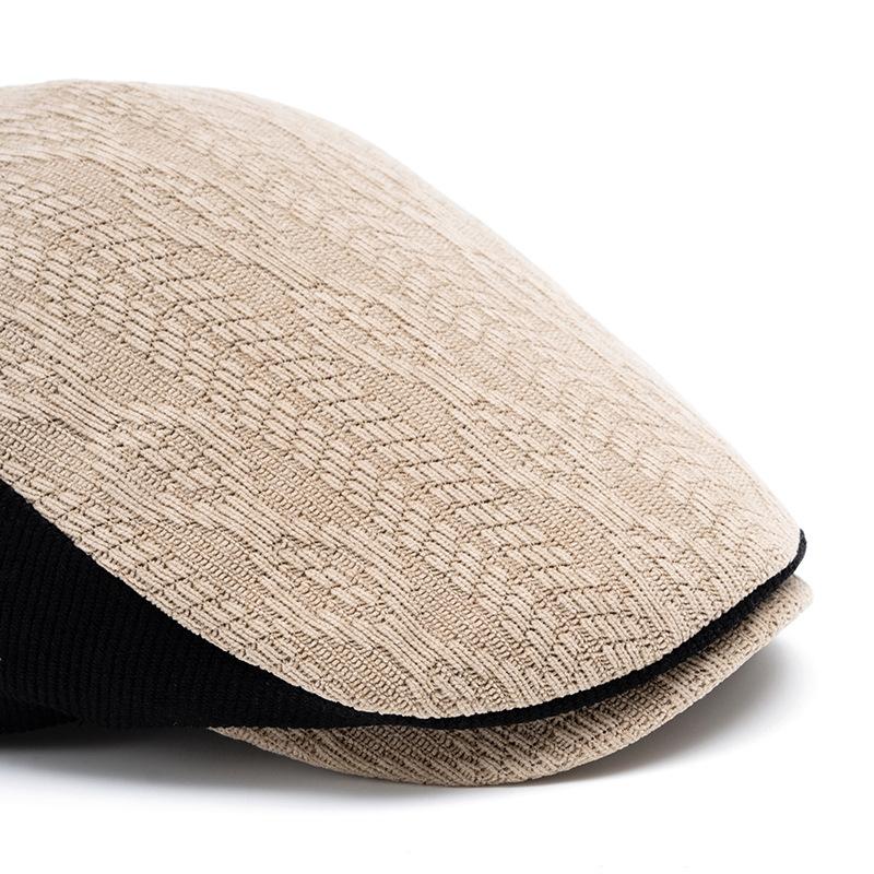 Men's Color Matching Peaked Cap Knitted Wool Beret Autumn Winter British Retro Forward Hat Warm Cap Painter's Hat