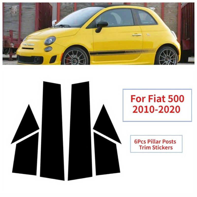 6Pcs Glossy Black Car Window Door Column B C Pillar Post Cover Trim For Fiat 500 2010 2011 2012 2013 2014-2020 Decor Stickers